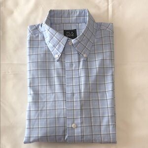 Jos. A. Bank Light Blue Plaid Dress Shirt